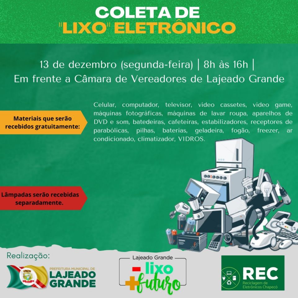 REC - Reciclagem Eletrnica de Chapec - Cancelado devido aumento de casos de covid